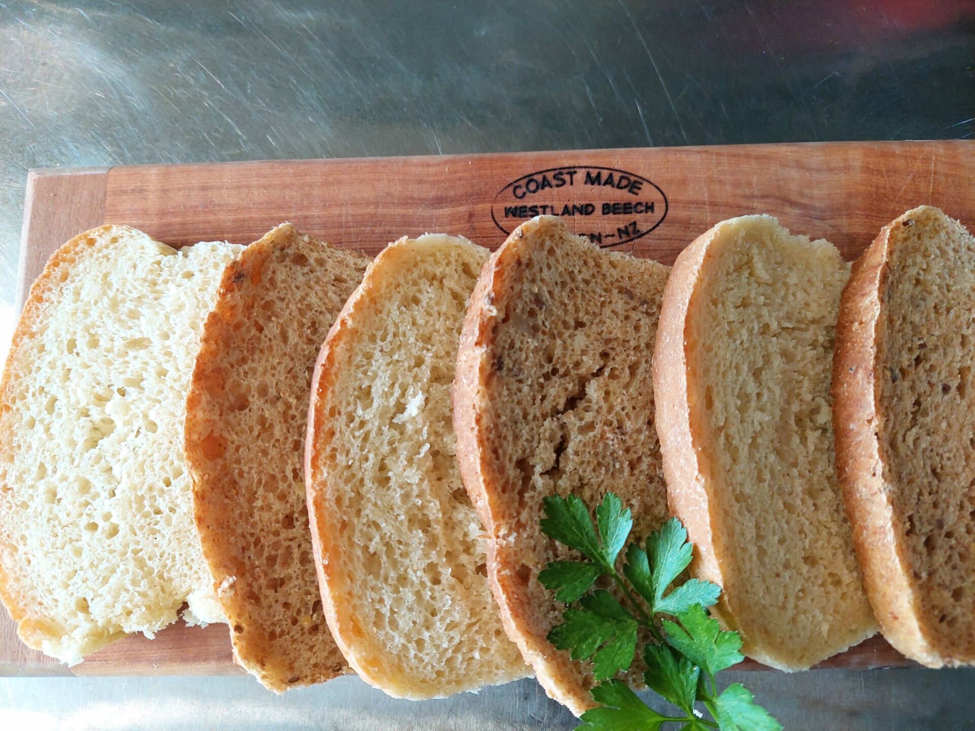 Sliced homemade bread